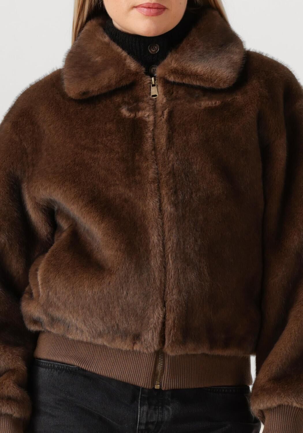 Bruine ALTER EGO Faux fur jas LINN - large