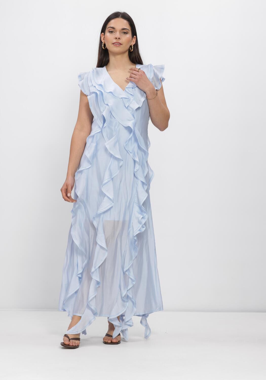 Copenhagen Muse Midi Jurk Dames Cmmolly-dress.1, Maat: L, Kleur: Lichtblauw afbeelding 1