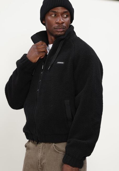 Zwarte FLANEUR Jack FROSTED BADGE FLEECE JACKET - large