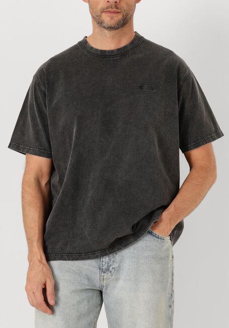 Donkergrijze WOODBIRD T-shirt WBBAINE WASHED TEE - large