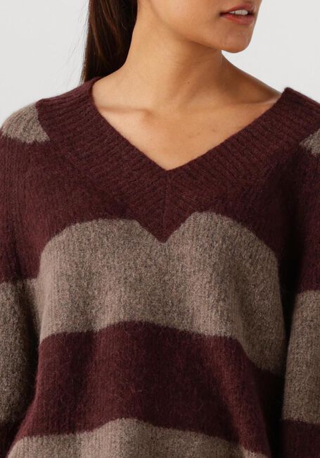 Bruine MOS MOSH Trui MMTACI STRIPE LS V-NECK KNIT - large