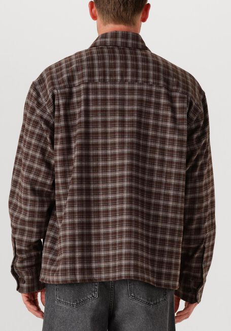 Bruine OLAF HUSSEIN Casual overhemd PLAID BOXY SHIRT - large
