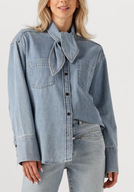 Blauwe CLOSED Blouses SCARFF SHIRT - large