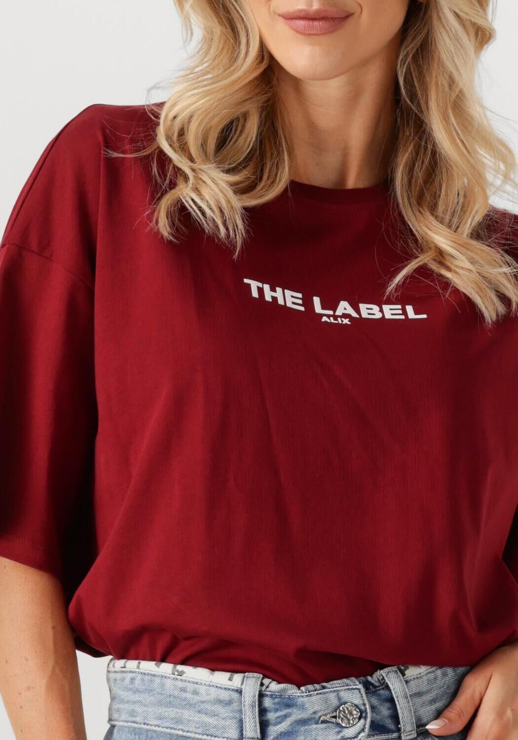Bordeaux ALIX THE LABEL T-shirt LADIES KNITTED BASIC THE LABEL T-SHIRT - large