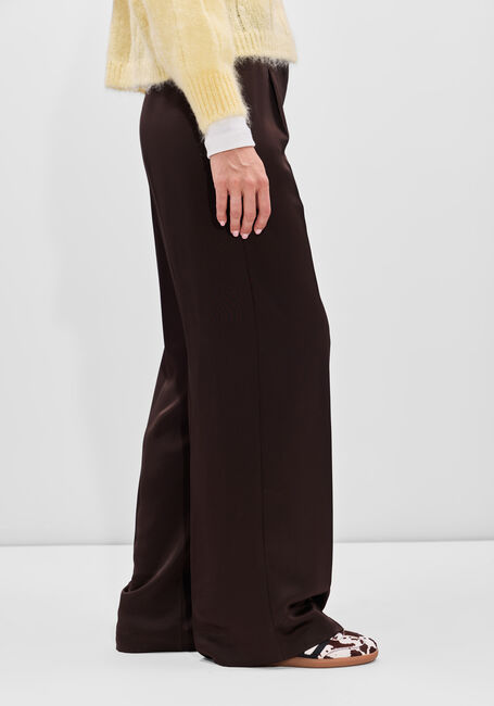 Bruine DANTE6 Wijde broek JULES SATIN PANTS - large