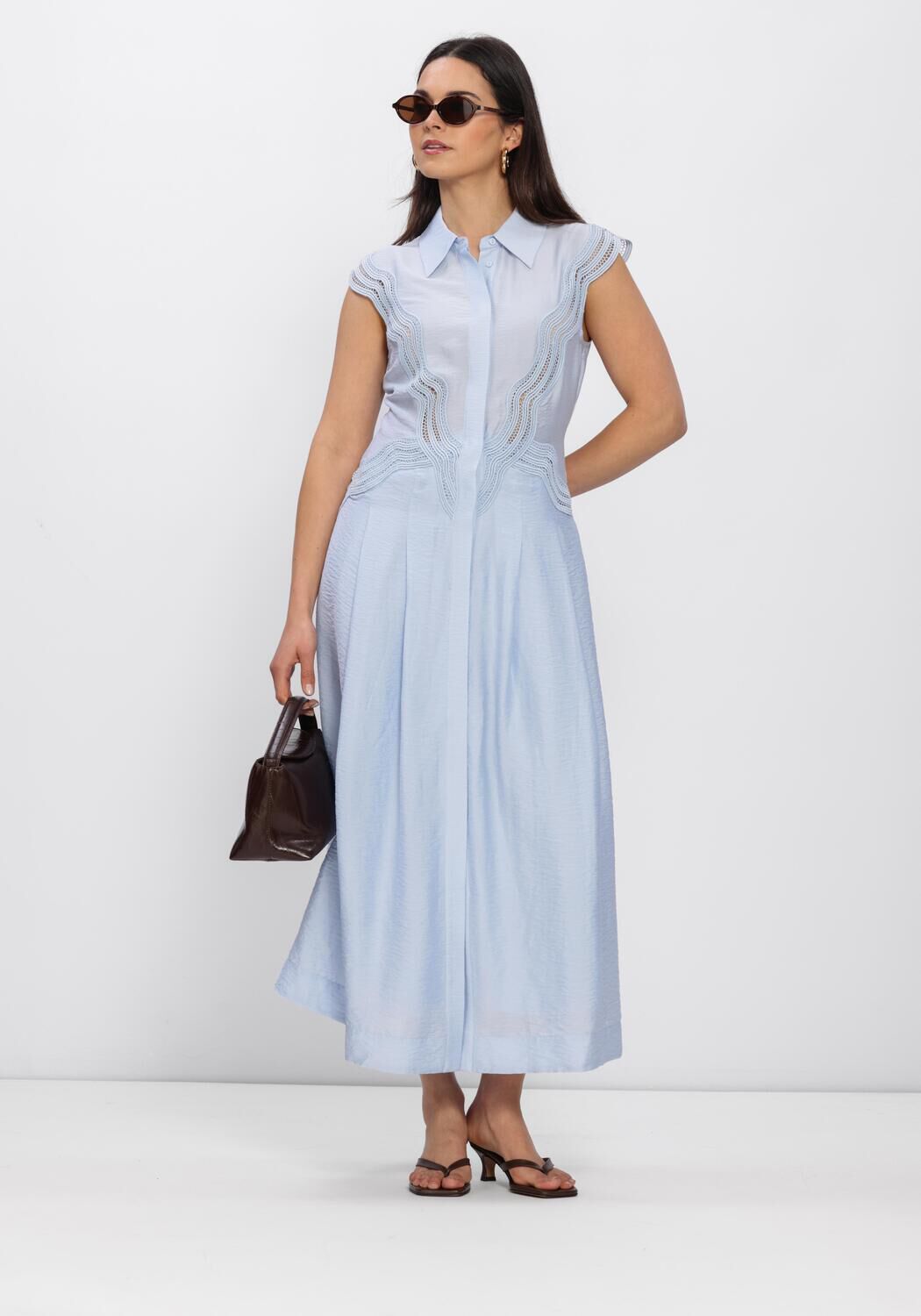 Copenhagen Muse Maxi Jurk Dames Cmcole-dress, Maat: M, Kleur: Lichtblauw afbeelding 1