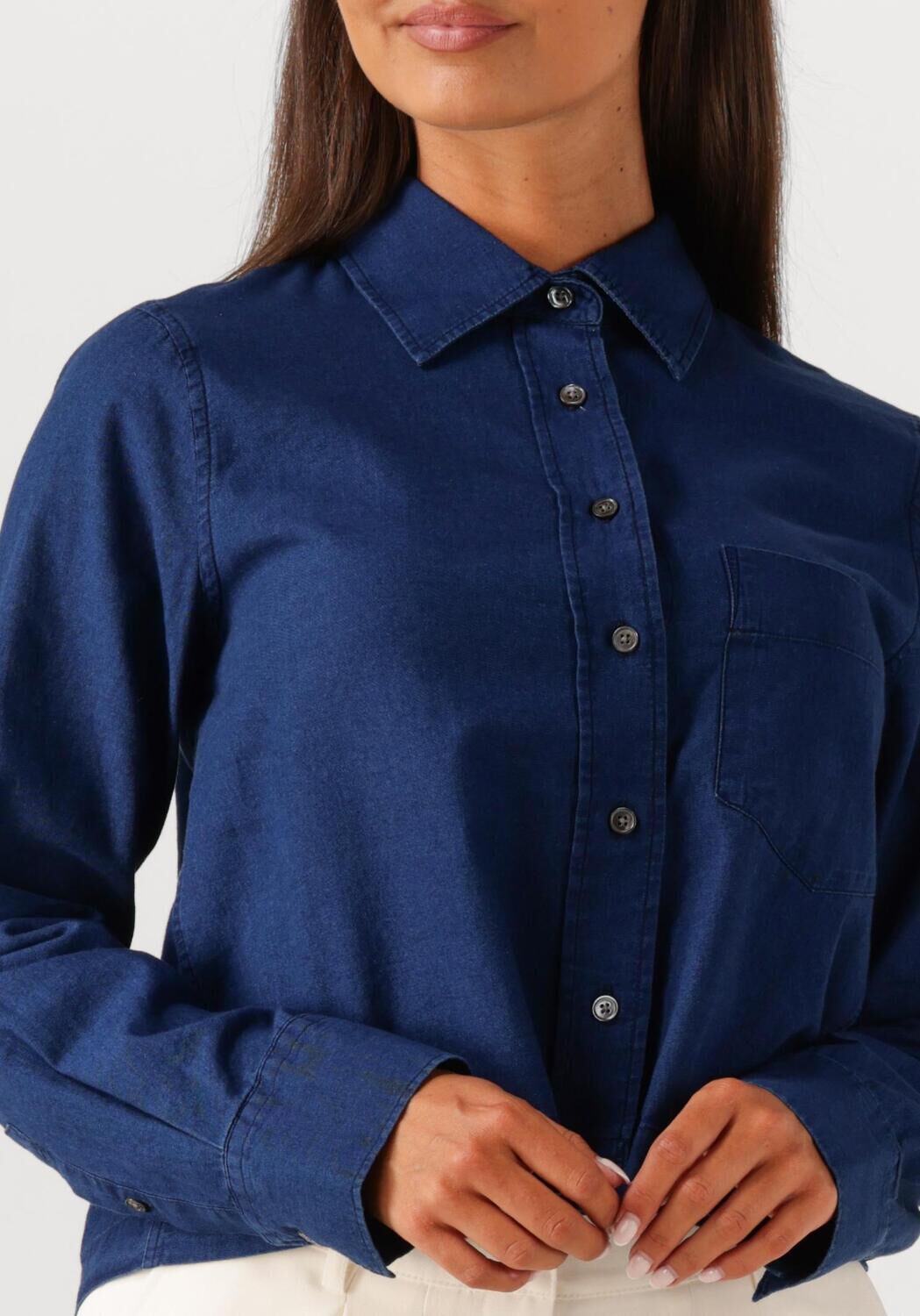 Donkerblauwe CLOSED Blouses CROPPED CLASSIC SHIRT - large