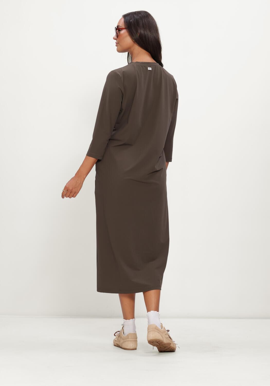 Olijf PENN & INK Midi jurk W26M-BLAKE - large