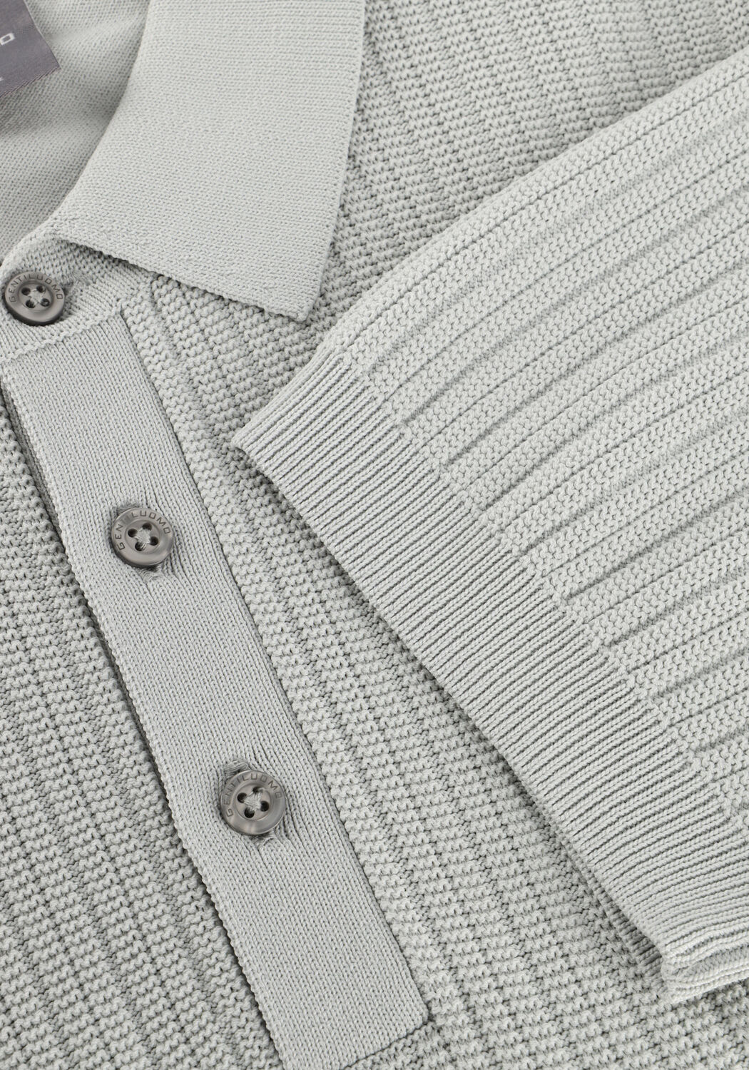 Lichtgrijze GENTILUOMO Polo POLO 3 BUTTONS SS - large