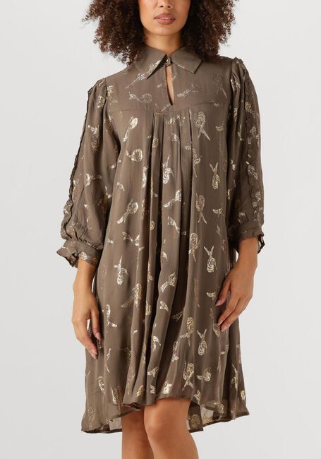 Taupe BRUUNS BAZAAR Mini jurk BBTAMMI DRESS - large