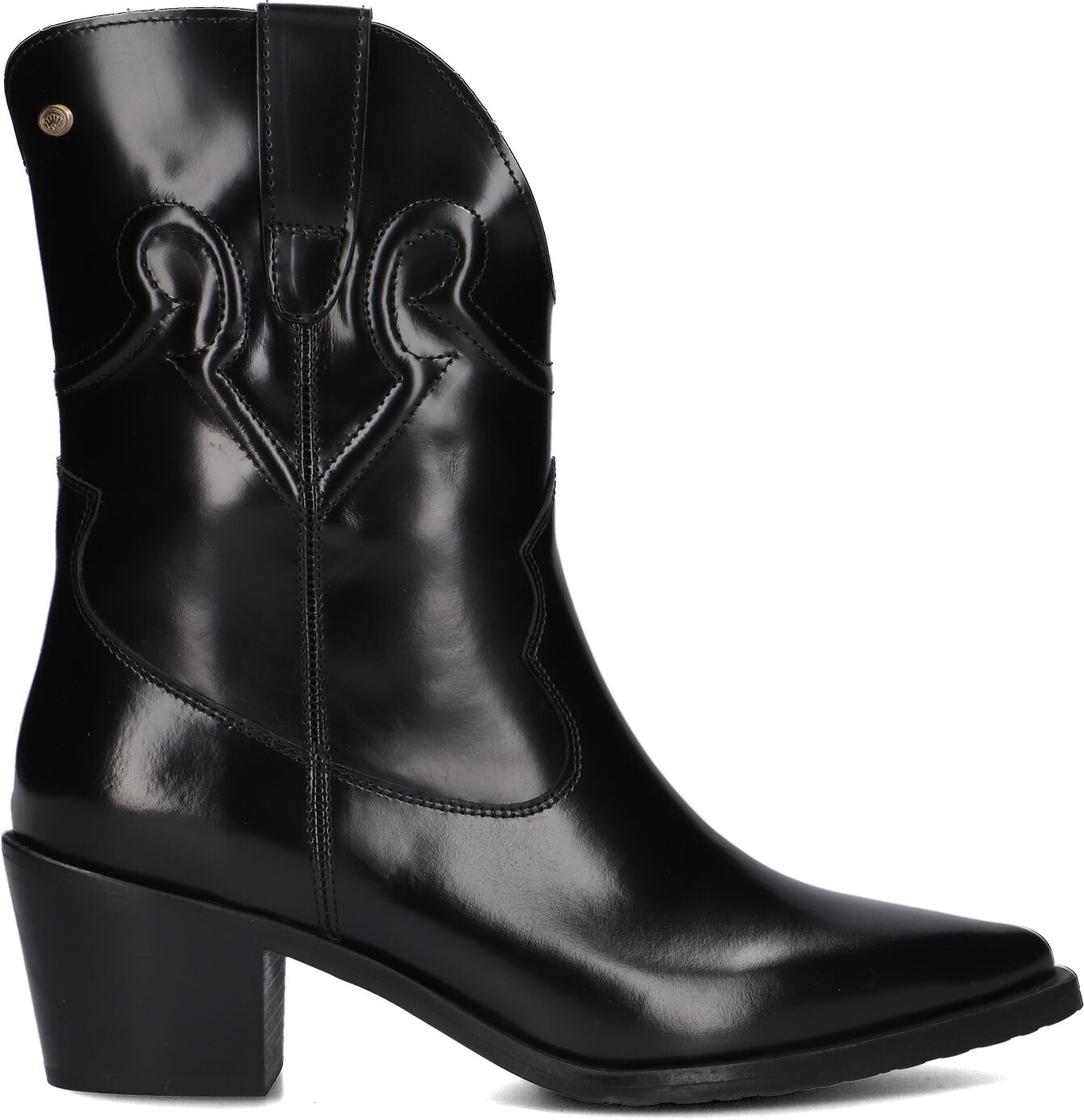 Fred de la Bretoniere Cowboylaarzen Dames Jolie Western, Maat: 39, Materiaal: Lakleer, Kleur: Zwart