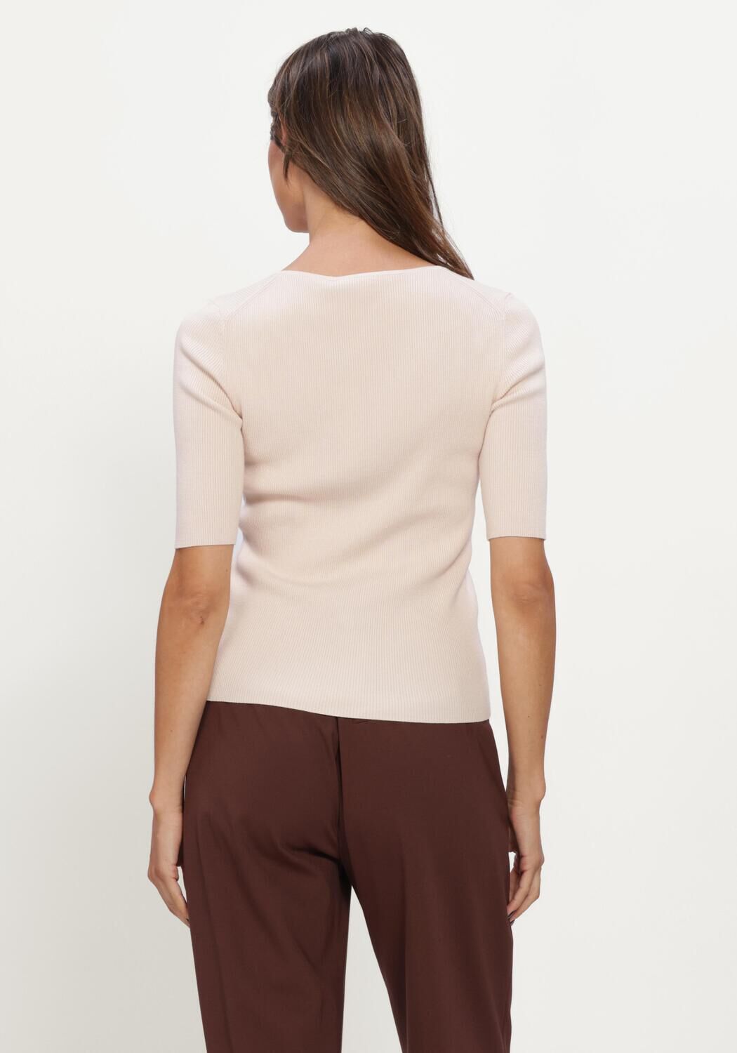 Creme LUISA CERANO Top FEINSTRICK-PULLOVER - large