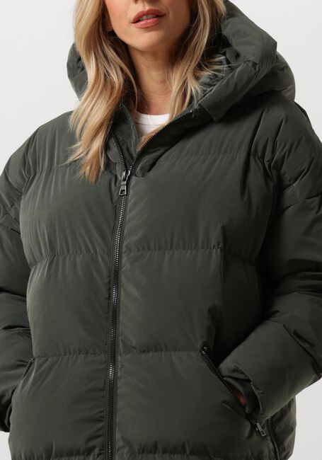 Khaki BLONDE08 Gewatteerde jas LANG DOORGESTIKTE JAS - large