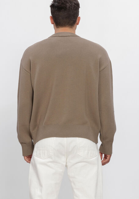 Bruine AMI PARIS Sweater CREWNECK SWEATER WITH CONTRASTED AMI DE COEUR - large