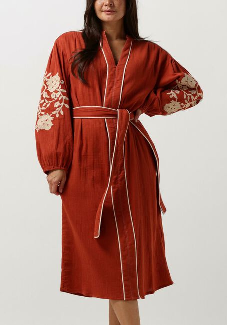 Rode STELLA FOREST Midi jurk E24RO012 - large