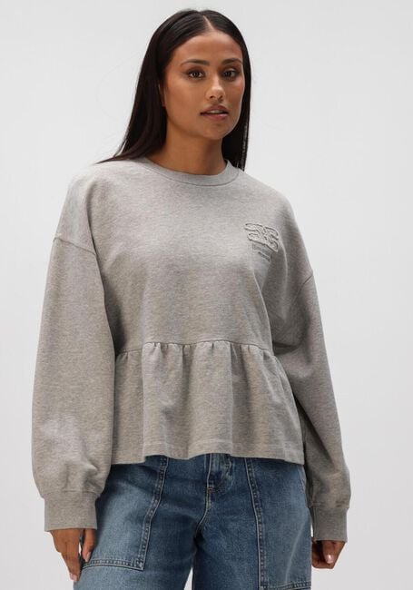 Grijze GANNI Truien/vesten ISOLI CREWNECK WITH PEPLUM - large