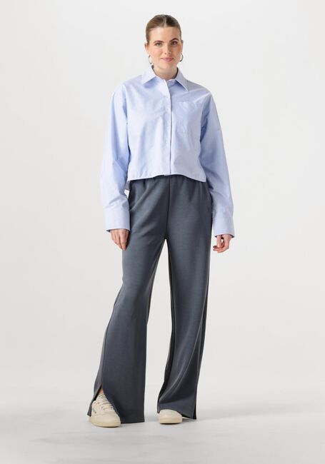 Lichtblauwe SECOND FEMALE Blouses BAULO CROPPED SHIRT - large