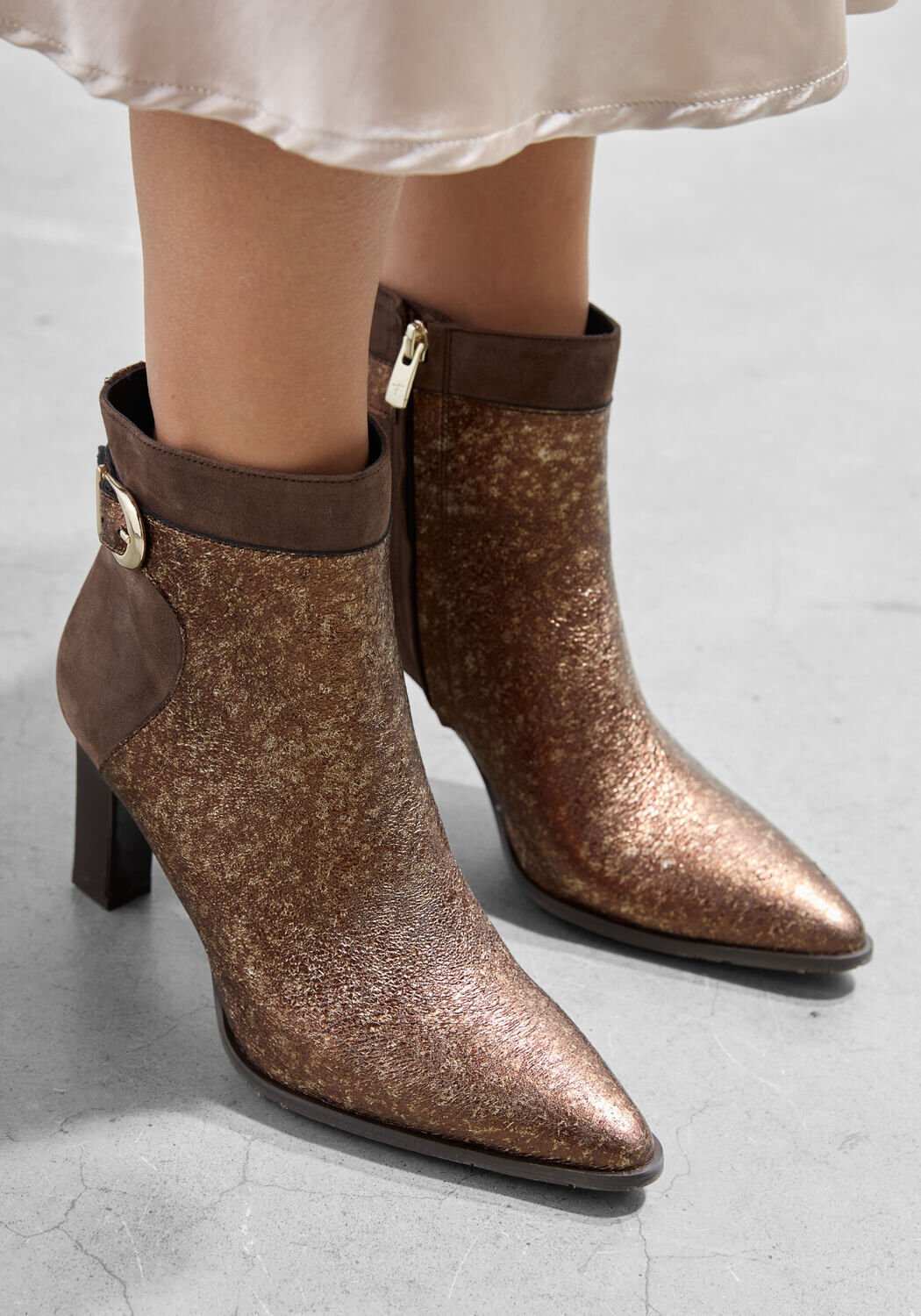 Bronzen FLORIS VAN BOMMEL Enkellaarsjes SHARPI 02.05 - large