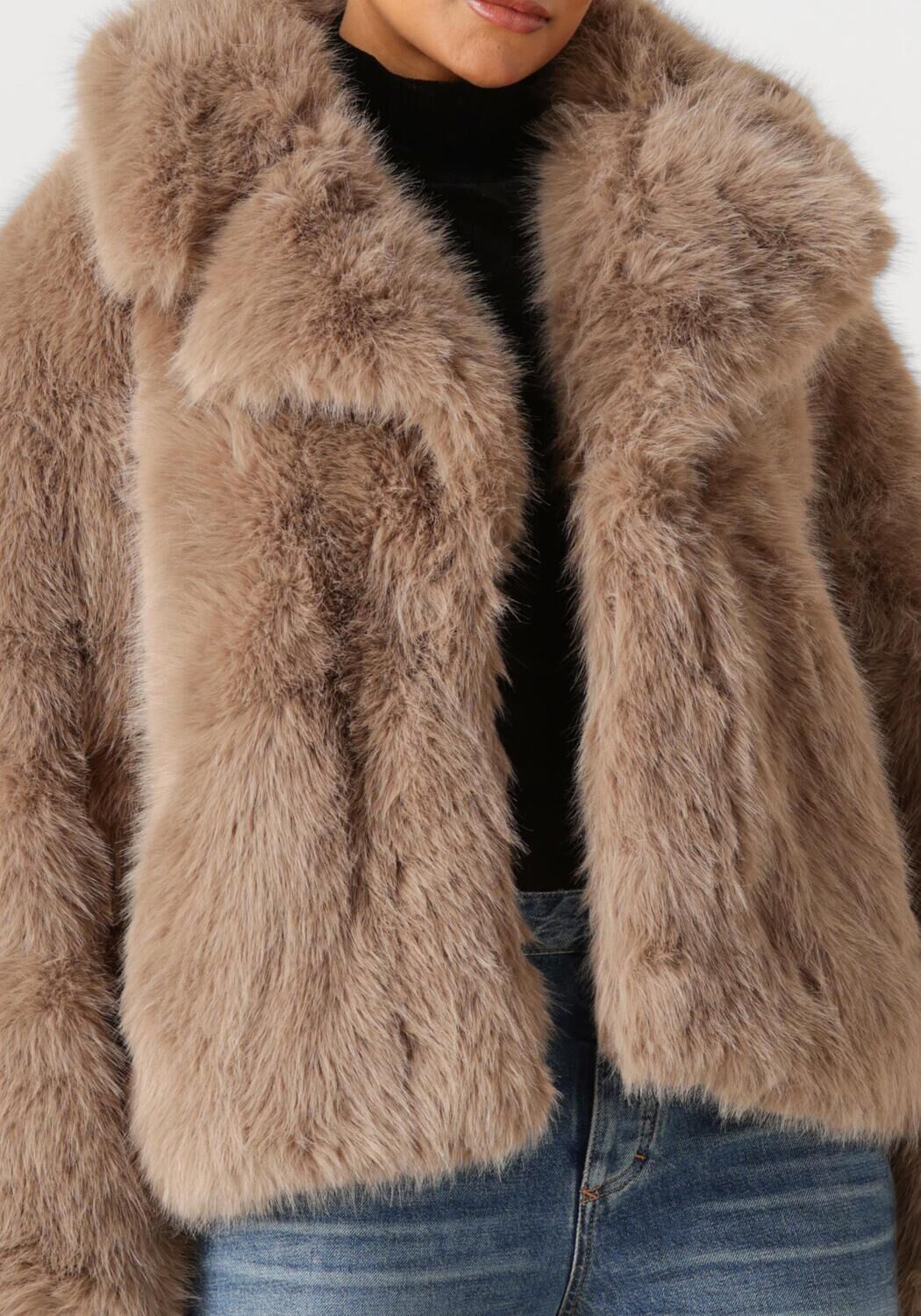Beige ALTER EGO Faux fur jas NOVI - large