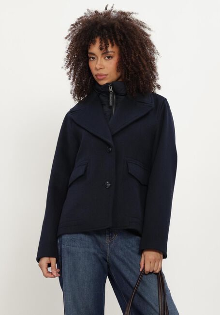 Donkerblauwe WOOLRICH Mantel MELTON WOOL 2IN1 PEACOAT - large