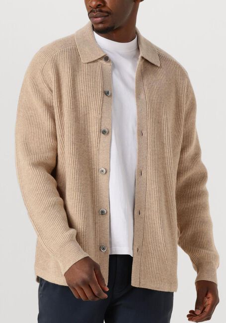 Beige PROFUOMO Vest OVERSHIRT FULL BUTTON - large