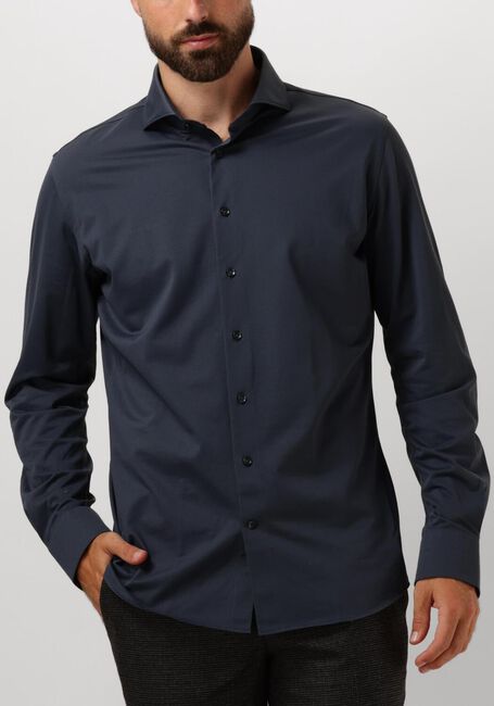 Donkerblauwe PROFUOMO Klassiek overhemd SHIRT X-CUTAWAY SC SF JAPANESE KNITTED - large