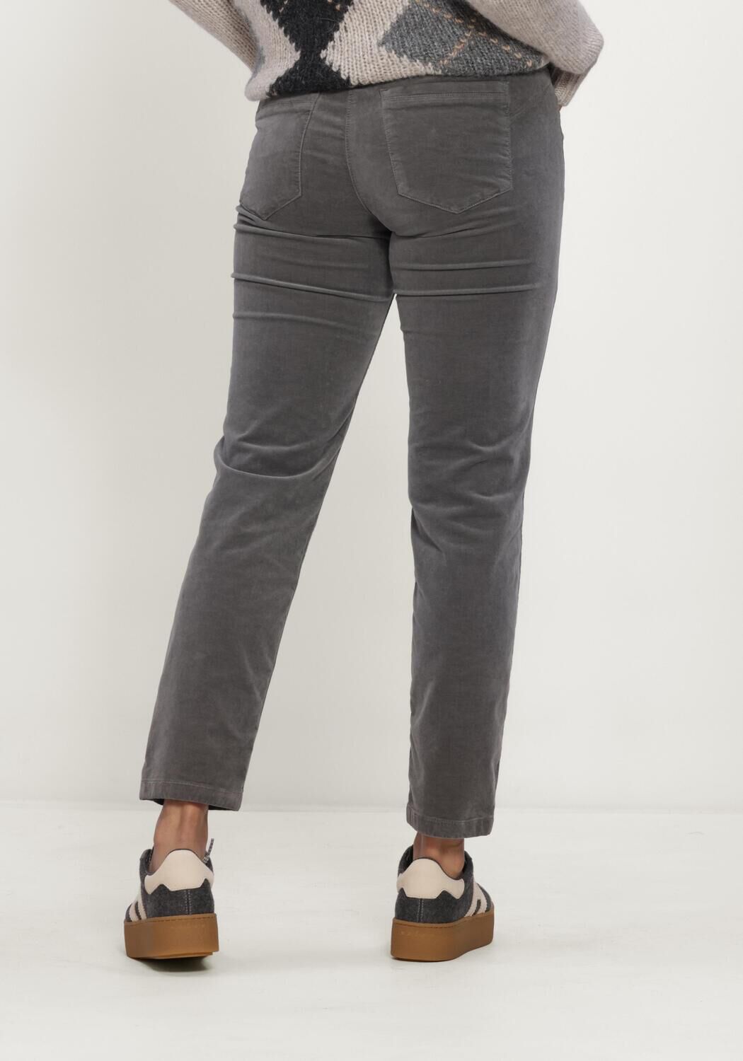 Grijze LUISA CERANO Pantalon SKINNY-VELVET-PANTS - large