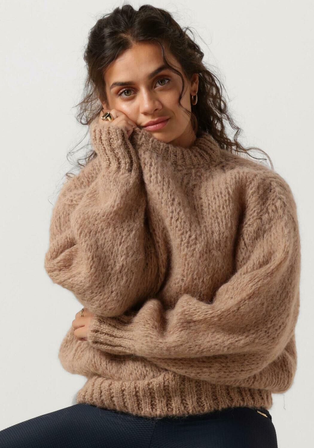 American Dreams Trui Dames Leonnie Alpaca Pullover, Maat: L, Kleur: Beige