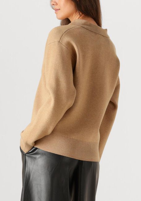 Beige OLAF HUSSEIN Top KNITTED POLO - large