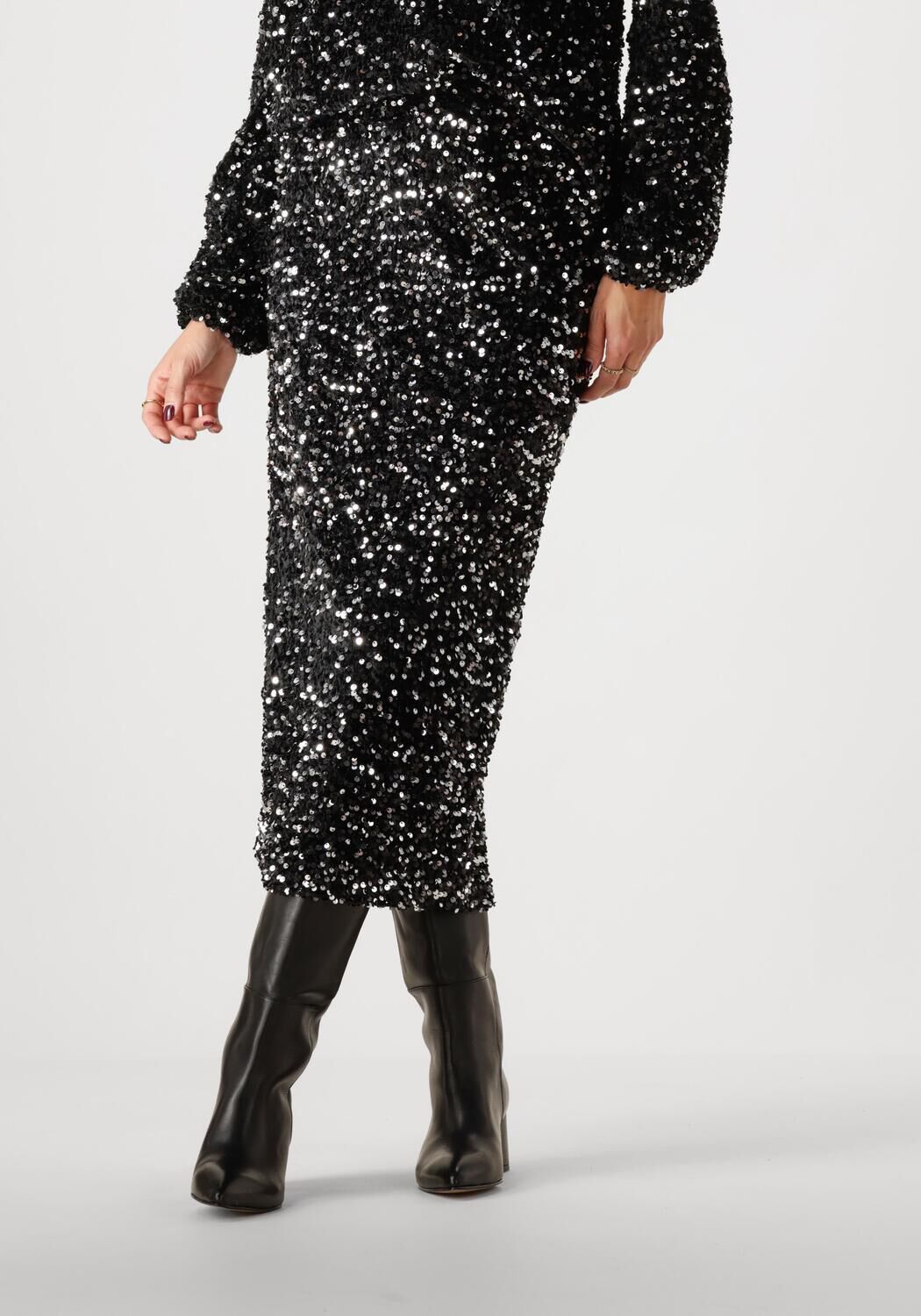 Amaya Amsterdam Midirok Dames Myr Skirt, Maat: L, Kleur: Zwart
