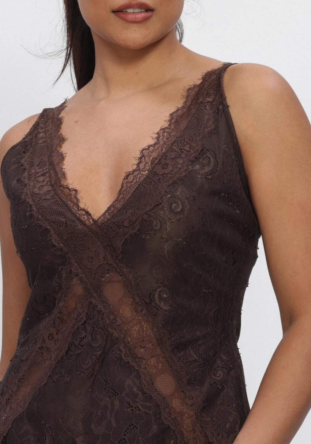 Bruine HERSKIND Midi jurk SORAY DRESS - large