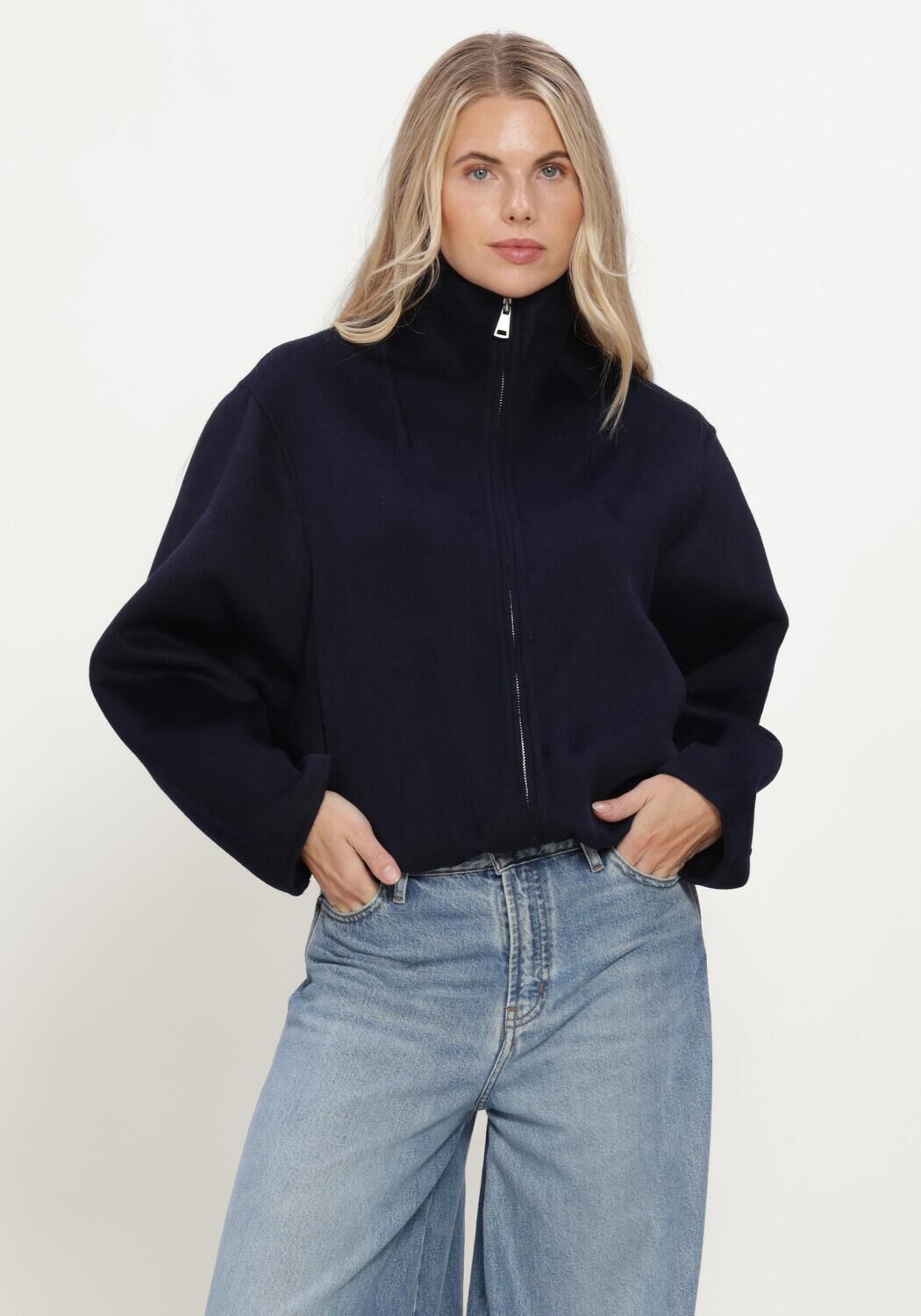 Blauwe ALTER EGO Jack MARY WOOL JACKET - large