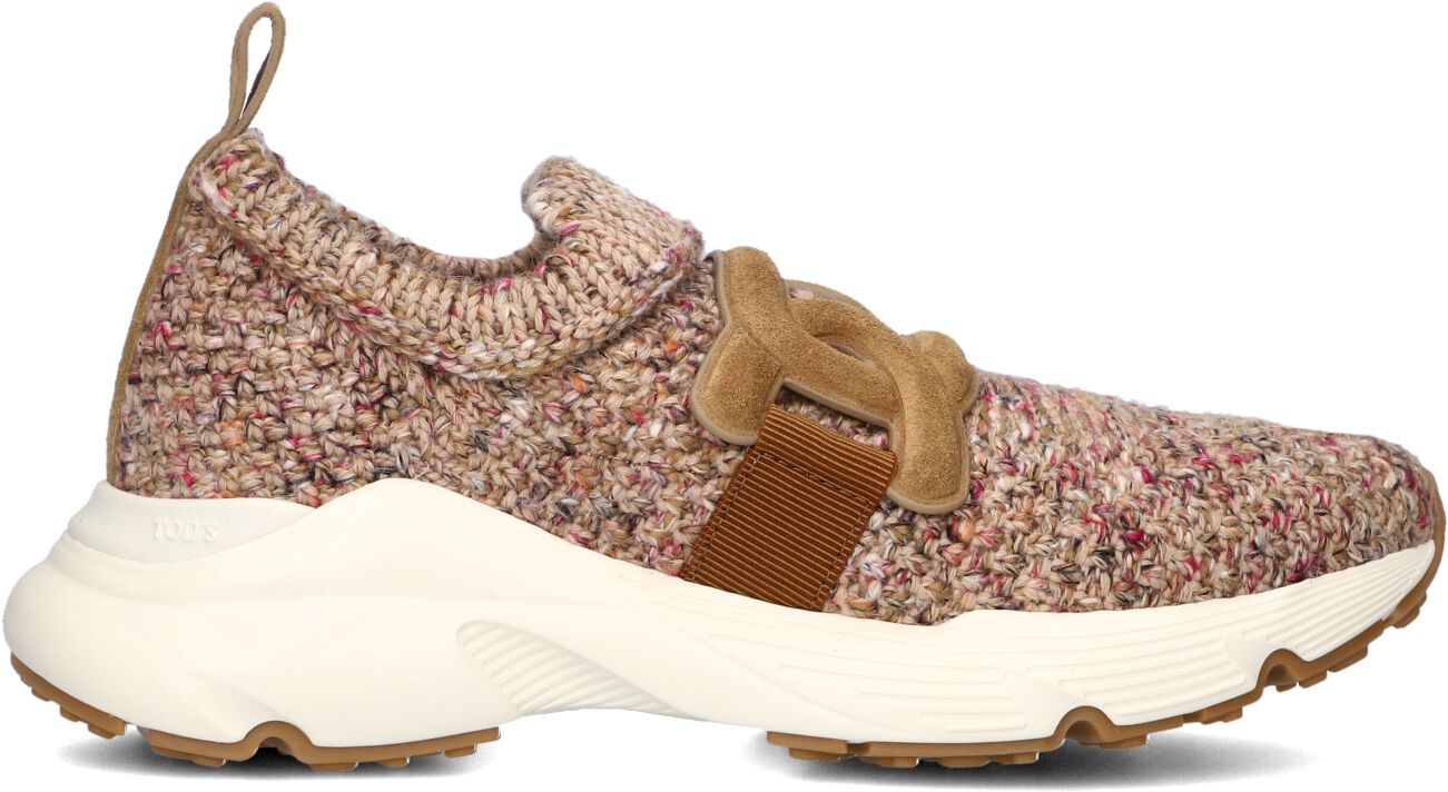 Tod's Lage Sneakers Dames Knit Sneaker, Maat: 39, Materiaal: Wol, Kleur: Camel