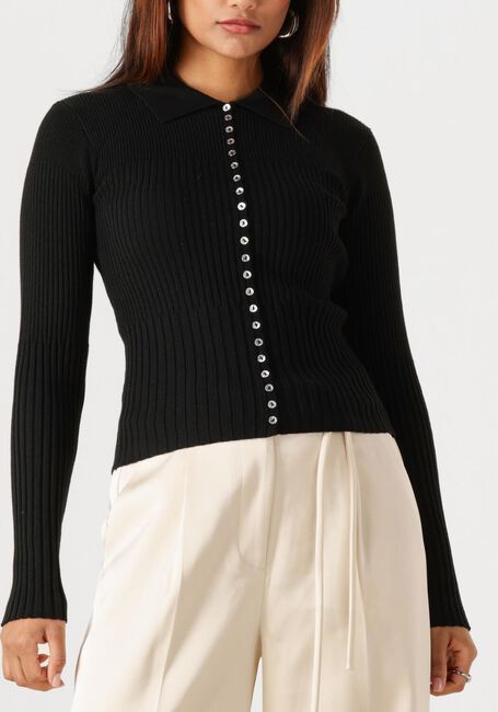 Zwarte SECOND FEMALE Trui JET KNIT CARDIGAN - large