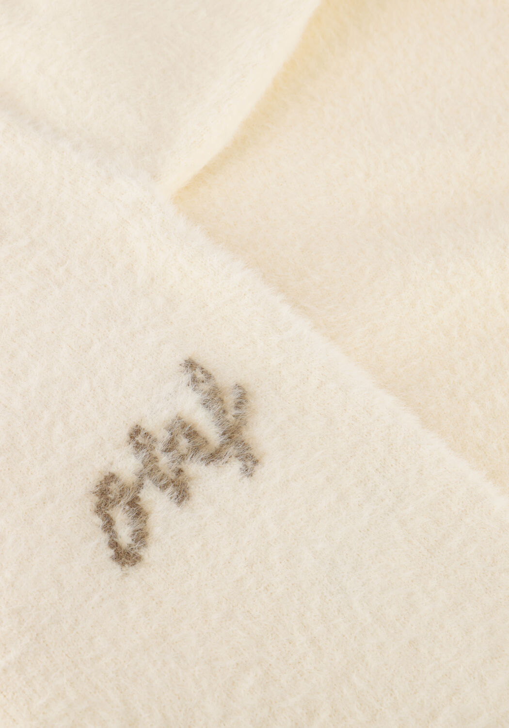 Creme OLAF HUSSEIN Trui FLUFFY SCHRIPT LOGO KNIT - large
