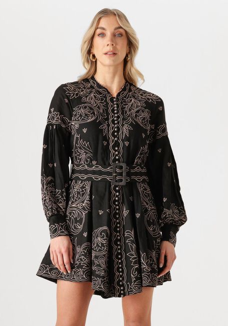 Zwarte SCARLETT POPPIES Mini jurk BERITE SHORT DRESS - large