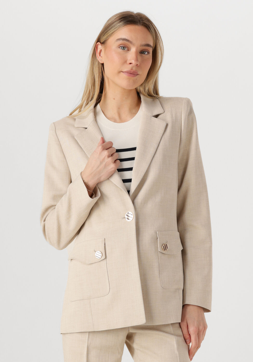 Caroline Biss Blazer Dames 1859, Maat: 34, Kleur: Beige