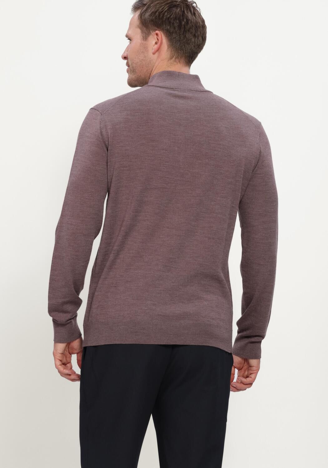 Paarse PROFUOMO Trui EXTRAFINE MERINO - large