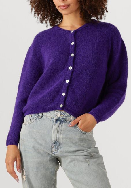Paarse AMERICAN VINTAGE Vest VITOW CARDIGAN - large