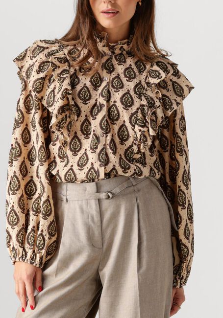 Beige SUMMUM Blouses LONGSLEEVE BLOUSE PRINT BRODERY - large