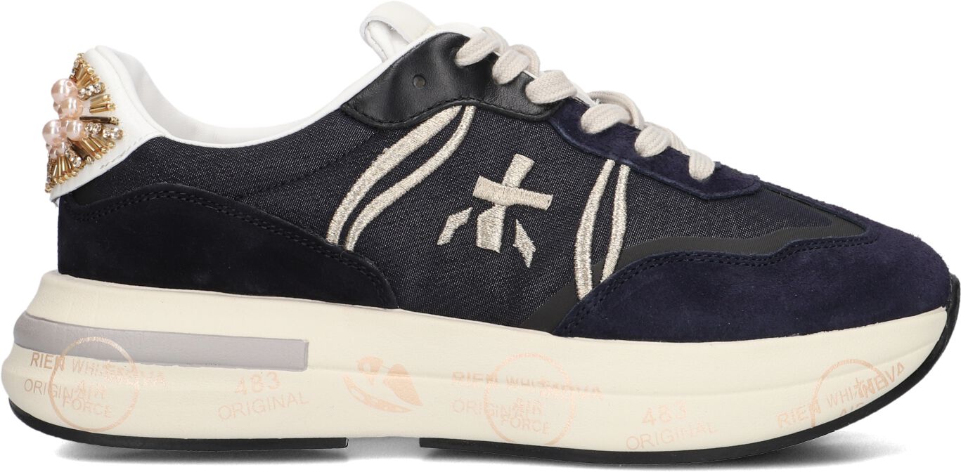 Premiata Lage Sneakers Dames Cassie, Maat: 38, Materiaal: Suède, Kleur: Blauw