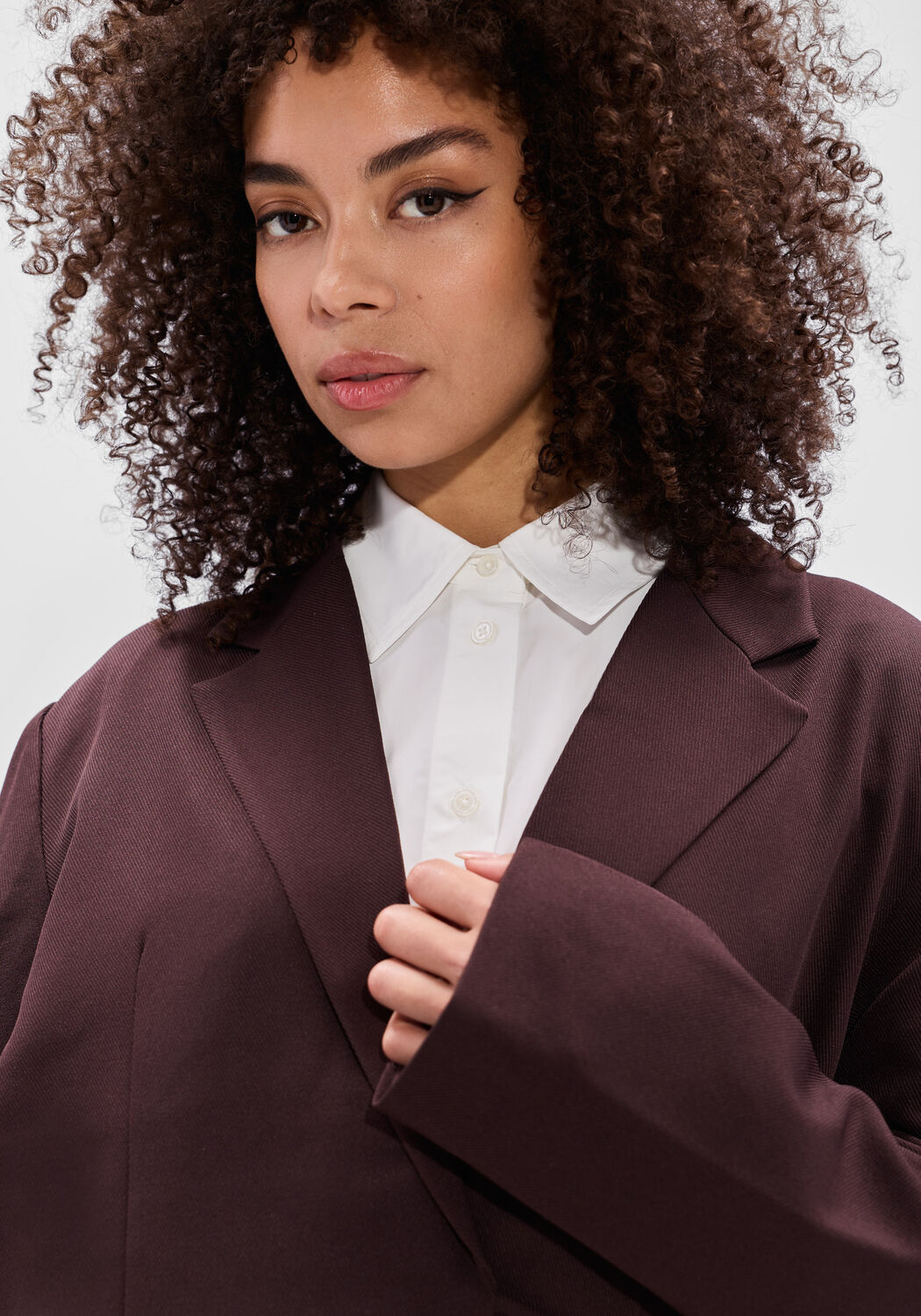 Bruine OLAF HUSSEIN Blazer TIE DETAIL TAILORED BLAZER - large