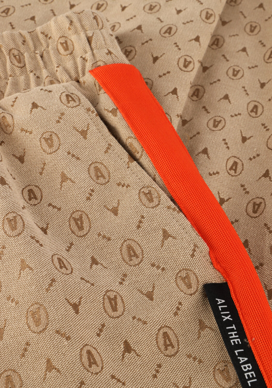 Beige ALIX THE LABEL Wijde broek LADIES WOVEN LOGO PANTS - large