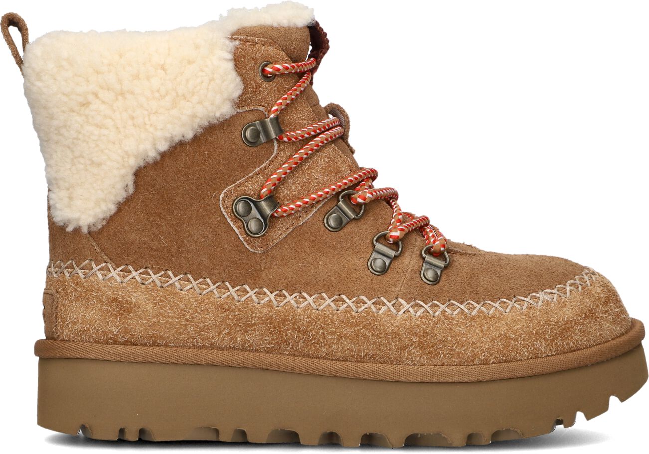 UGG Snowboots Dames Classic Alpine Lace-up, Maat: 40, Materiaal: Suède, Kleur: Cognac