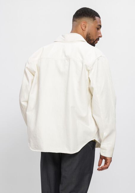 Ecru AMI PARIS Overshirts OVERSHIRT WITH KNITTED AMI DE COEUR - large