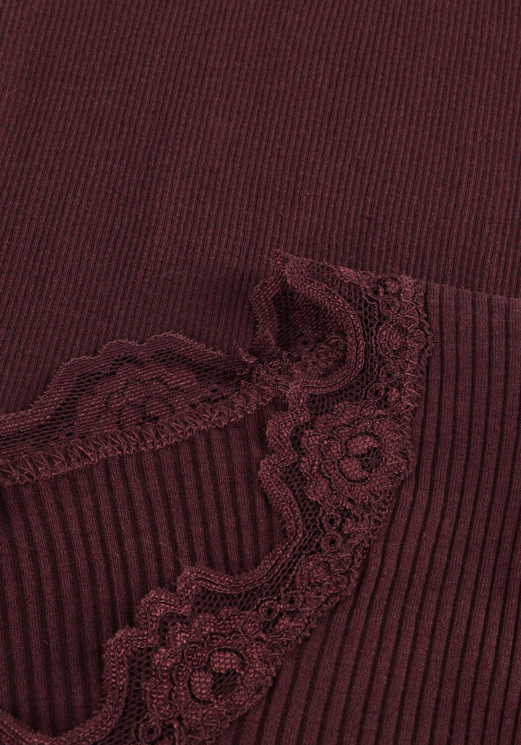 Bordeaux ROSEMUNDE Top BABETTE SILK T-SHIRT LACE - large