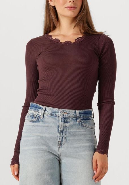 Bordeaux ROSEMUNDE Top BABETTE SILK T-SHIRT LACE - large