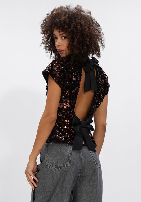 Zwarte GANNI Top VELVET SEQUINS TOP - large