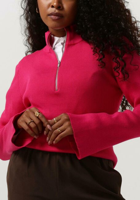 Roze GESTUZ Trui YASMIAGZ ZIPPER PULLOVER - large