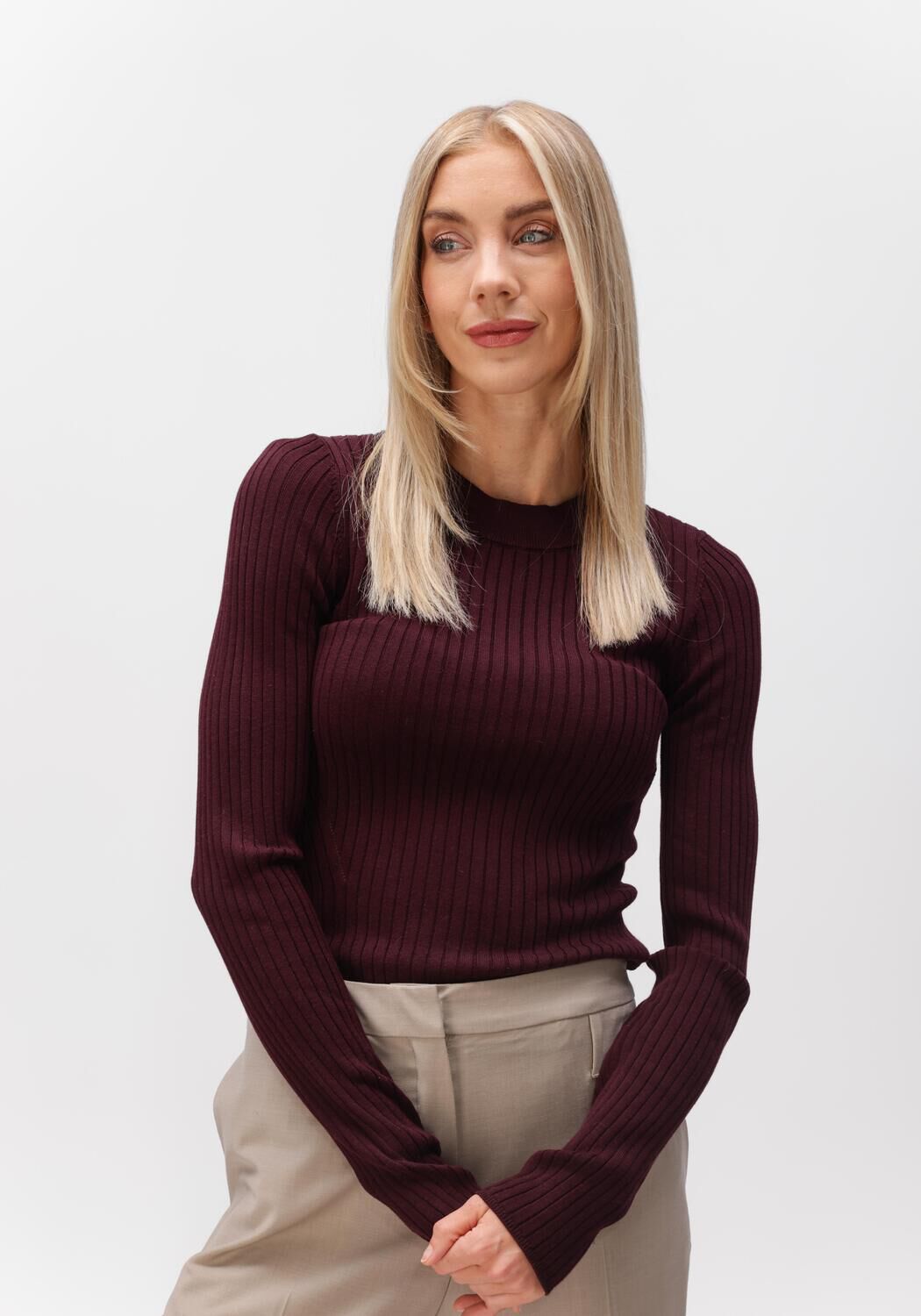 Bordeaux HERSKIND Trui DANIELLA KNIT BLOUSE - large